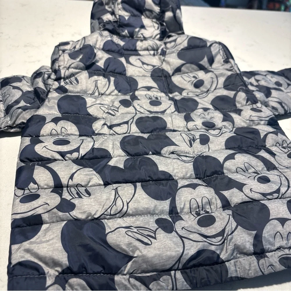 GAP Disney Mickey Mouse Hooded Puffer Jacket Navy Toddler Boys 2T